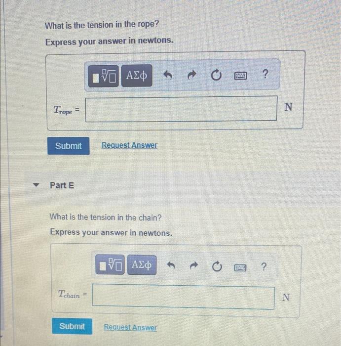 Solved Two 20.0N weights are suspended at opposite ends of