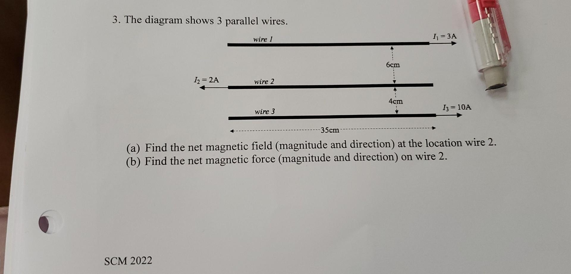 Solved 3 The Diagram Shows 3 Parallel Wires A Find The Chegg Solved 3 The Diagram Shows 3 Parallel Wires A Find The Chegg