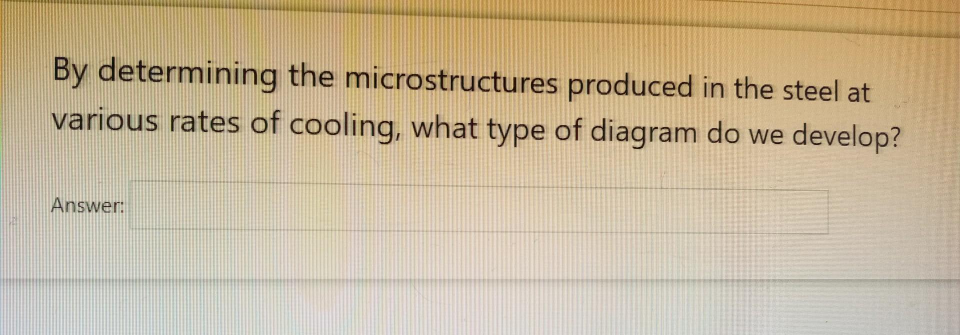 Solved By Determining The Microstructures Produced In The | Chegg.com