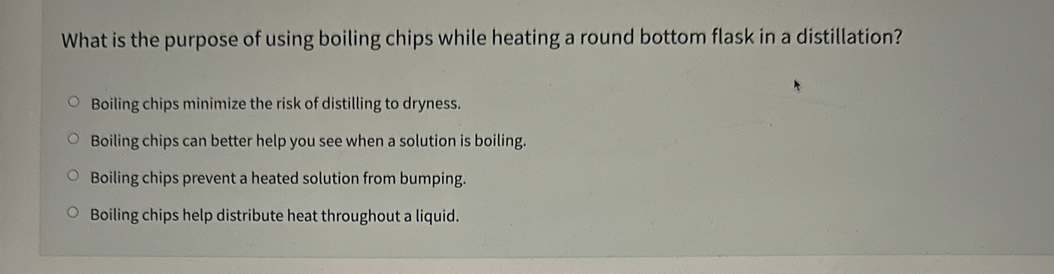 Solved What is the purpose of using boiling chips while