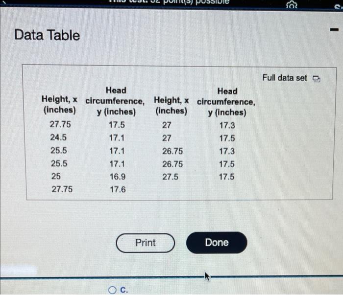 Solved A Pediatrician Wants To Determine The Relation That | Chegg.com