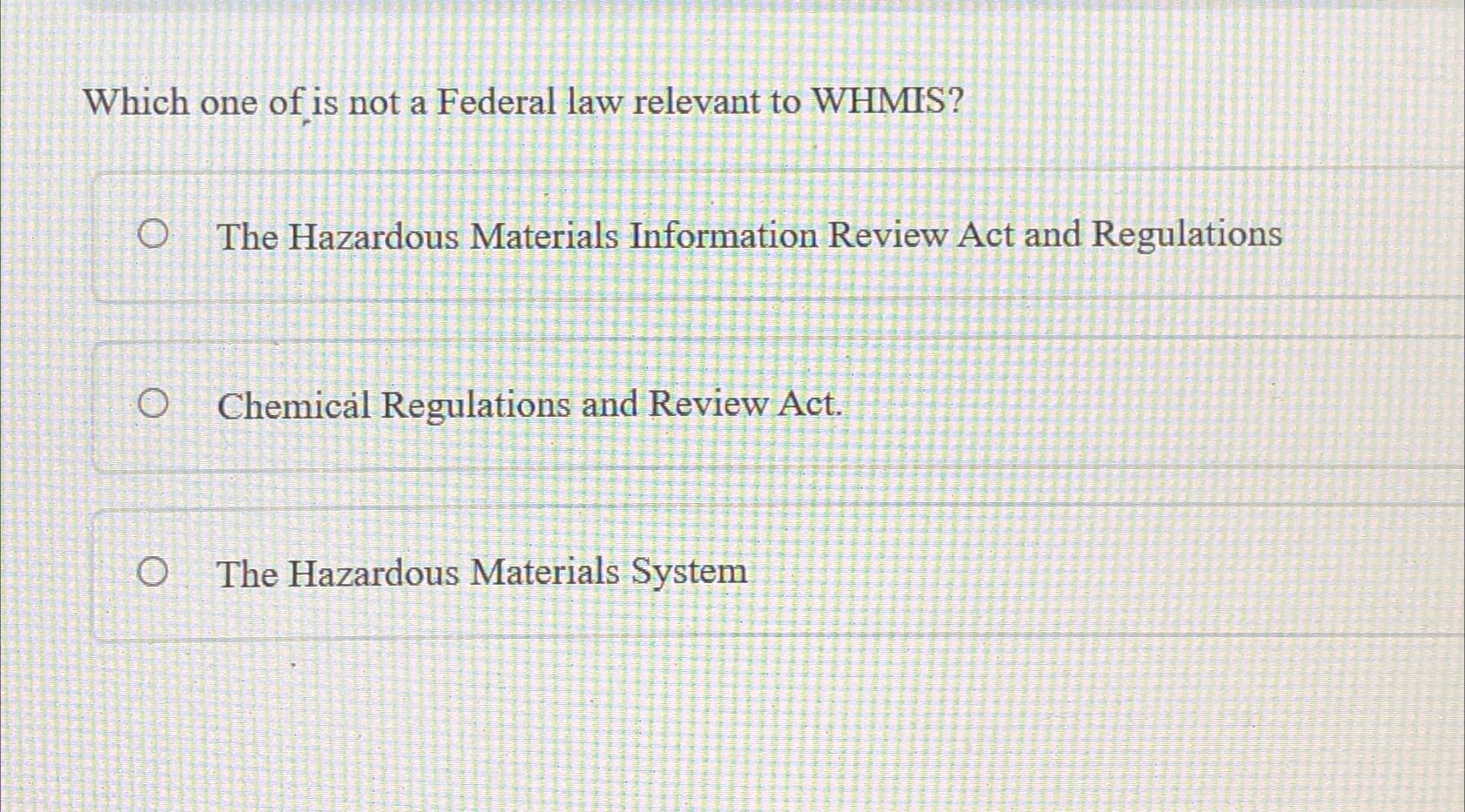 solved-which-one-of-is-not-a-federal-law-relevant-to-chegg