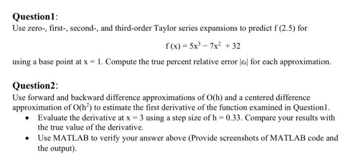 Solved Question1: Use zero-, first-, second-, and | Chegg.com