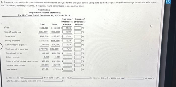 solved-horizontal-analysis-of-income-statement-for-20y2-chegg