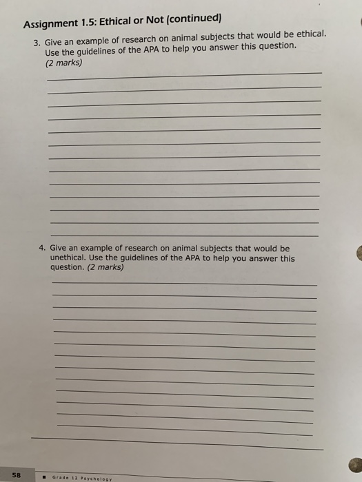 Solved Assignment 1.5: Ethical or Not (8 marks) 1. Give an | Chegg.com
