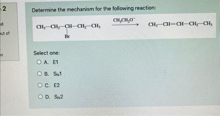 Determine the mechanism for the following reaction:
\[
\stackrel{\mathrm{CH}_{3} \mathrm{CH}_{2} \mathrm{O}^{-}}{\longrightar