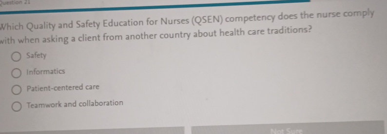 Solved Which Quality and Safety Education for Nurses (QSEN) | Chegg.com