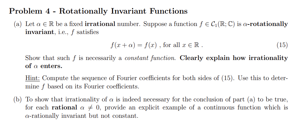 Solved This problem is in Math: Harmonic Analysic. Please | Chegg.com