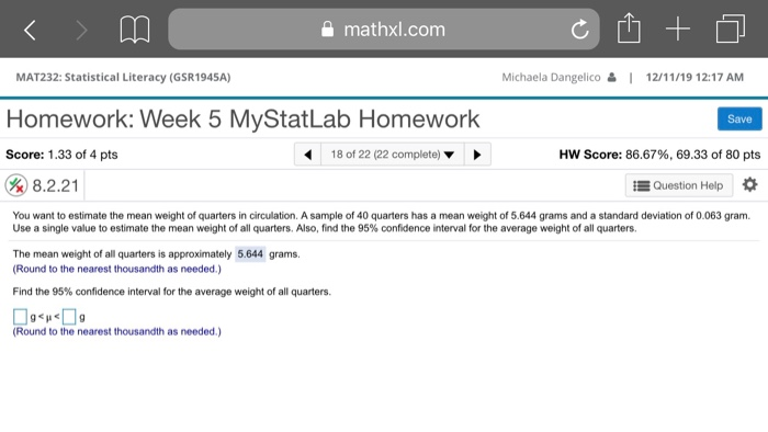 Solved Mathxl Com C U O Mat232 Statistical Literacy G Chegg Com