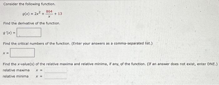 Solved Consider the following function. g(x)=2x2+x864+13 | Chegg.com