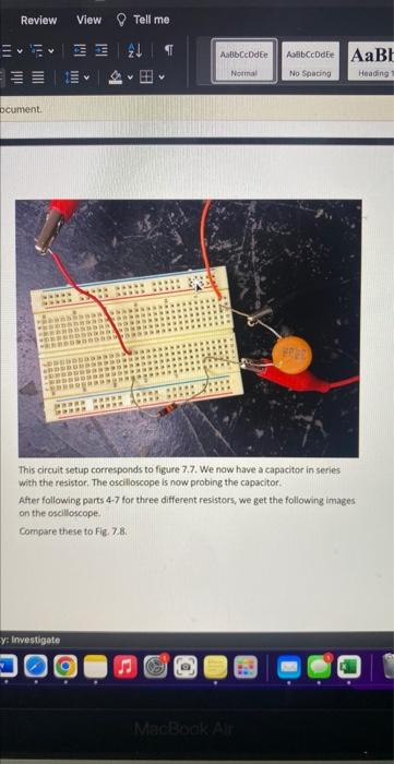 Solved 1. Set up the circuit as shown in Fig. 7.5, using the | Chegg.com