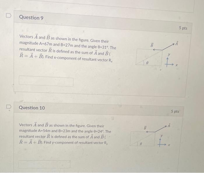 Solved Vectors A and B as shown in the figure. Given their | Chegg.com