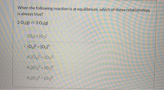 Solved When The Following Reaction Is At Equilibrium Whi Chegg Com