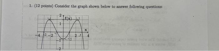 Solved 1. (12 points) Consider the graph shown below to | Chegg.com