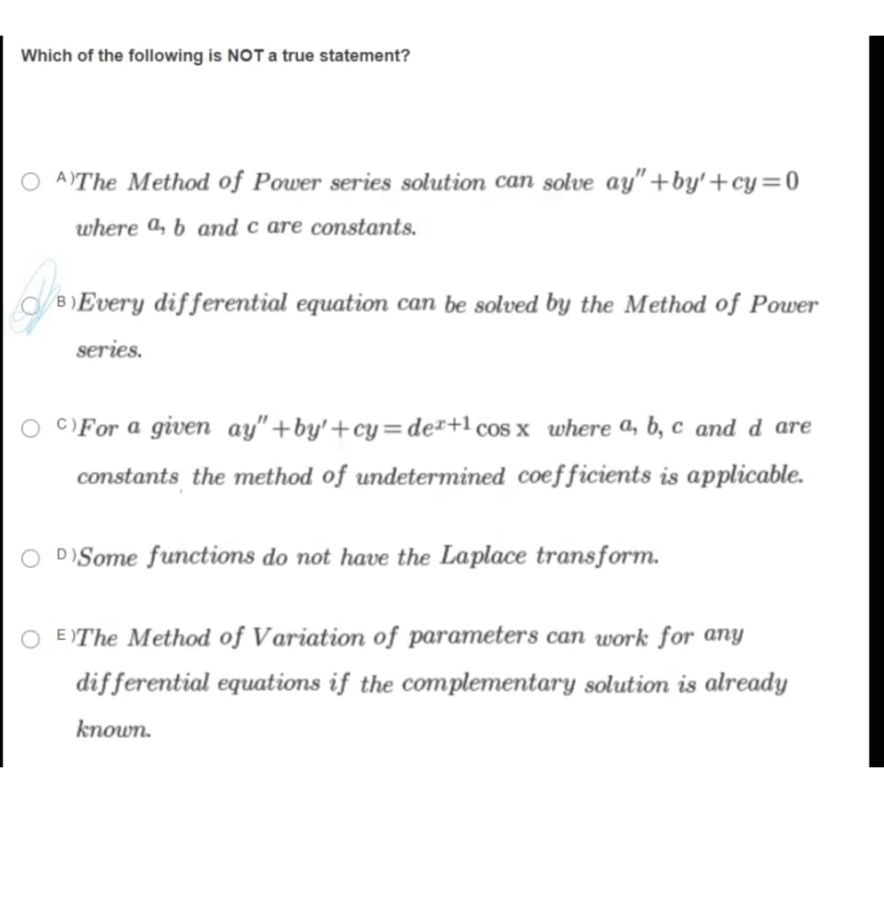 Solved Which of the following is NOT a true statement? where | Chegg.com
