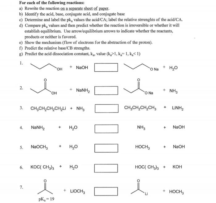 Solved For each of the following reactions: a) Rewrite the | Chegg.com