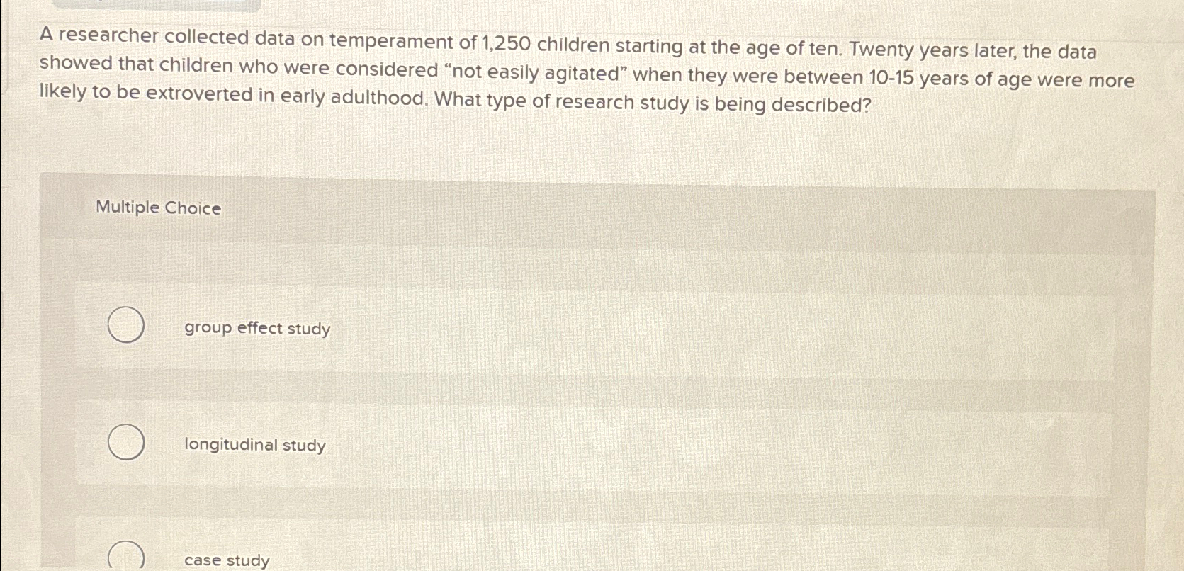 Solved A researcher collected data on temperament of 1,250 | Chegg.com