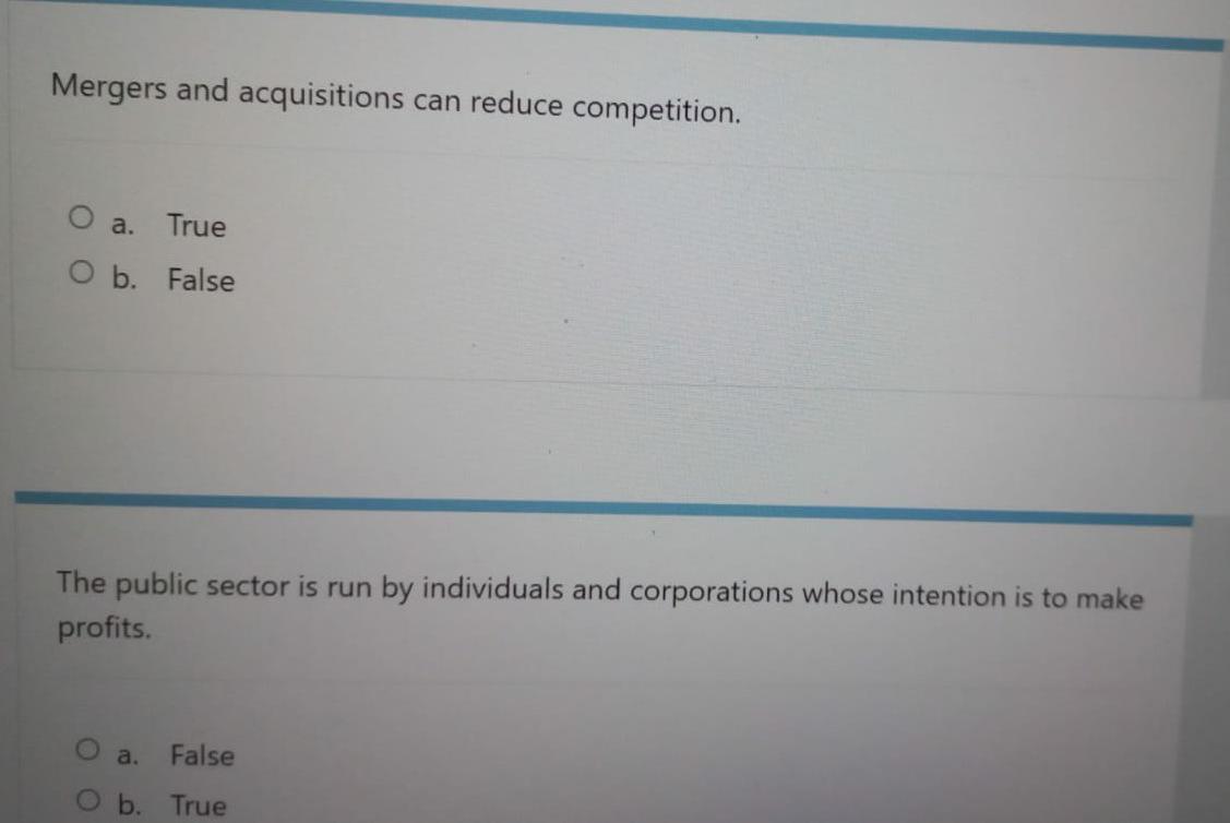 Solved Mergers And Acquisitions Can Reduce Competition. A. | Chegg.com