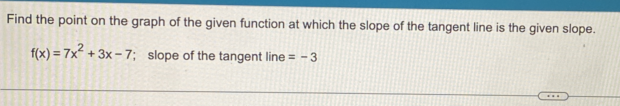 Solved Find the point on the graph of the given function at | Chegg.com