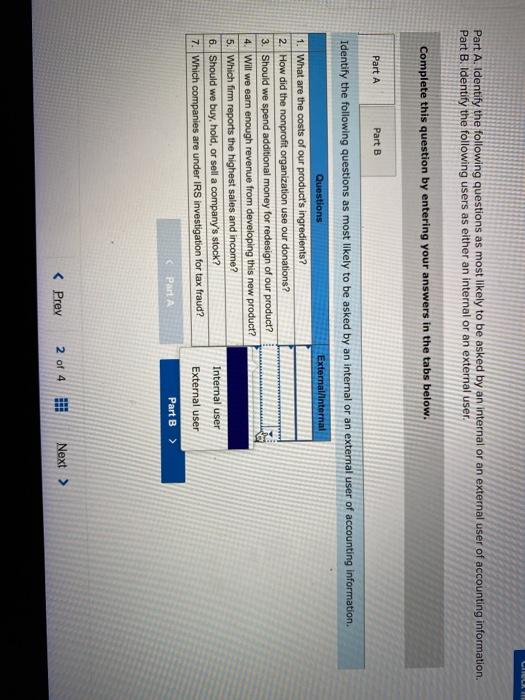 Solved Check Part A. Identify the following questions as | Chegg.com