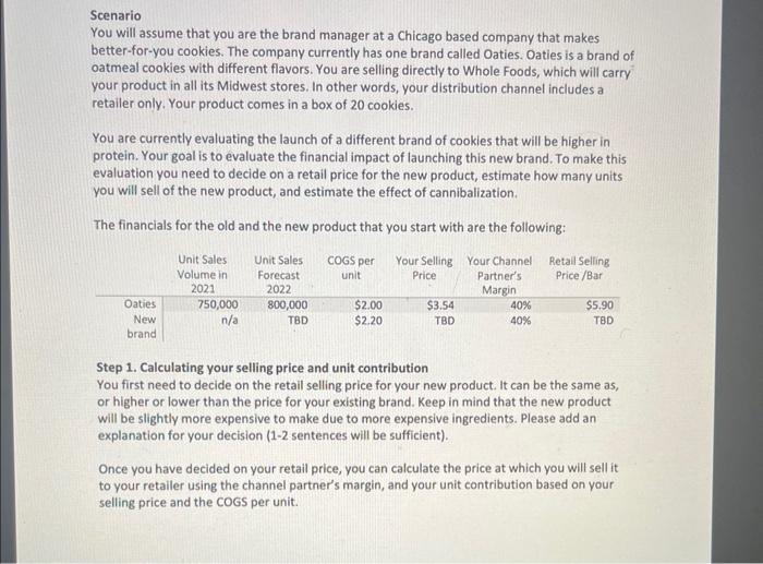 Solved Scenario You Will Assume That You Are The Brand | Chegg.com