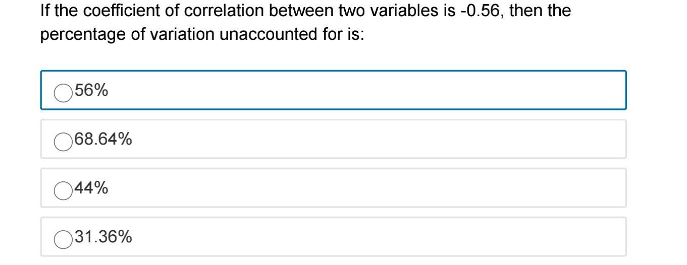 Solved If the coefficient of correlation between two | Chegg.com