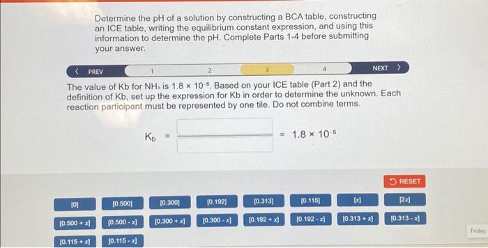 Solved Determine the pH of a solution by constructing a BCA | Chegg.com