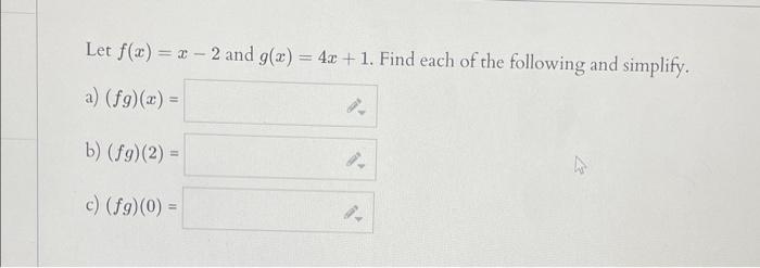 Solved Let F(x) = 2 - 2 And G(x) = 4x +1. Find Each Of The | Chegg.com