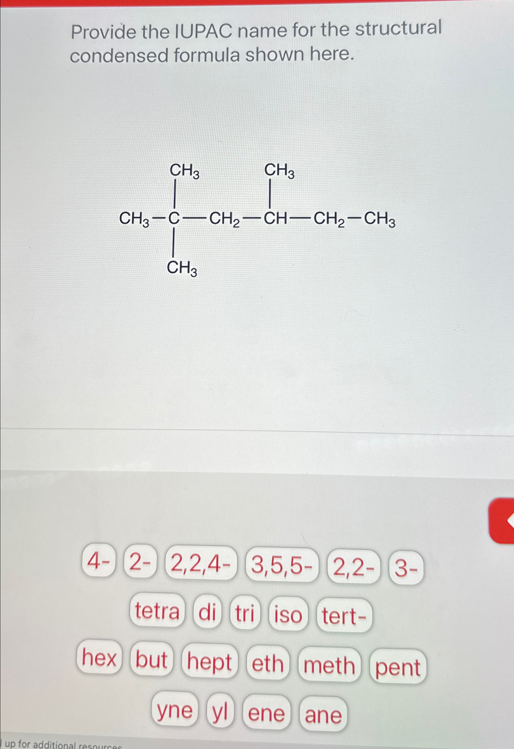 Solved Provide the IUPAC name for the structural condensed | Chegg.com