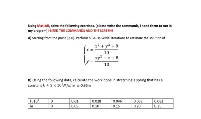 Solved Using Matlab Solve The Following Exercises Please 9793