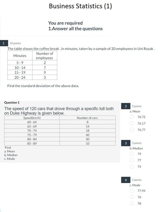 Solved You are required 1.Answer all the questions 1 10 | Chegg.com