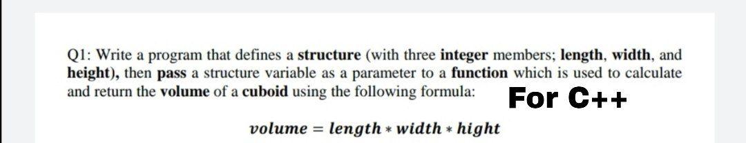 Solved Q1: Write a program that defines a structure (with | Chegg.com