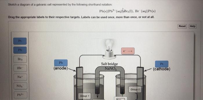 Solved Sketch a diagram of a galvanic cell represented by | Chegg.com