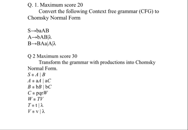 Solved Q. 1. ﻿Maximum score 20Convert the following Context | Chegg.com