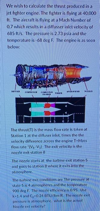 Solved We wish to calculate the thrust produced in a jet | Chegg.com