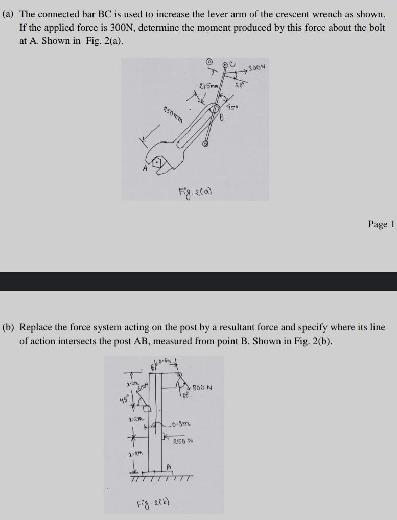 Solved (a) The connected bar BC is used to increase the | Chegg.com