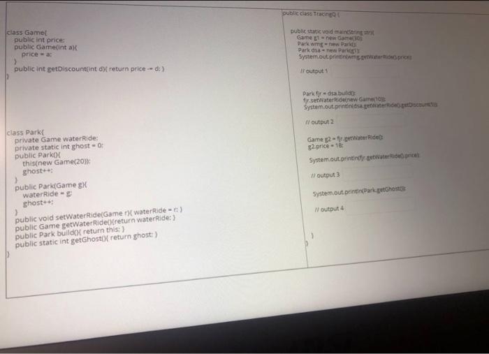 Solved public class Tracing class Game public int price | Chegg.com