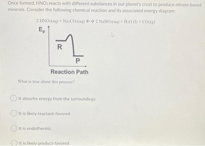 Solved Once formed, HNO3 reacts with different substances in | Chegg.com