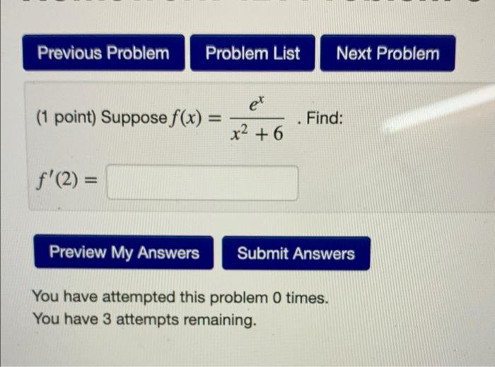 Solved Previous Problem Problem List Next Problem 3 (1 | Chegg.com