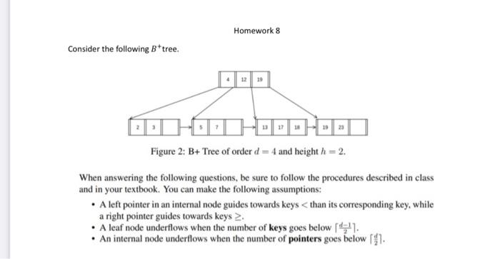 Solved Consider the following B+tree. Figure 2: B+ Tree of | Chegg.com