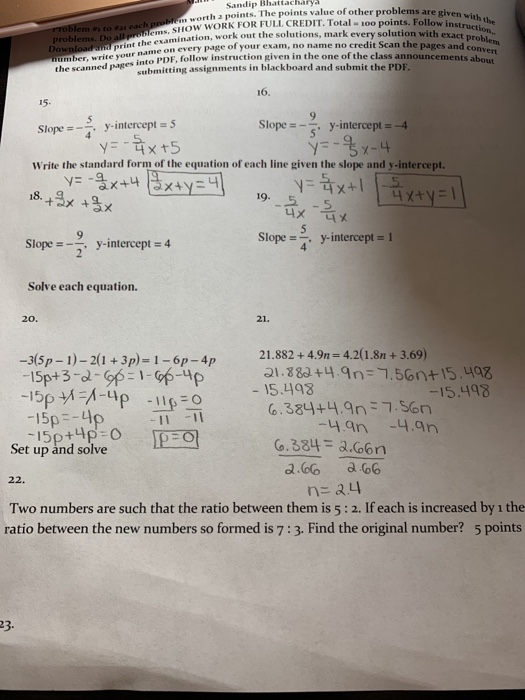 Solved Problem to each problem worth a points. The points | Chegg.com