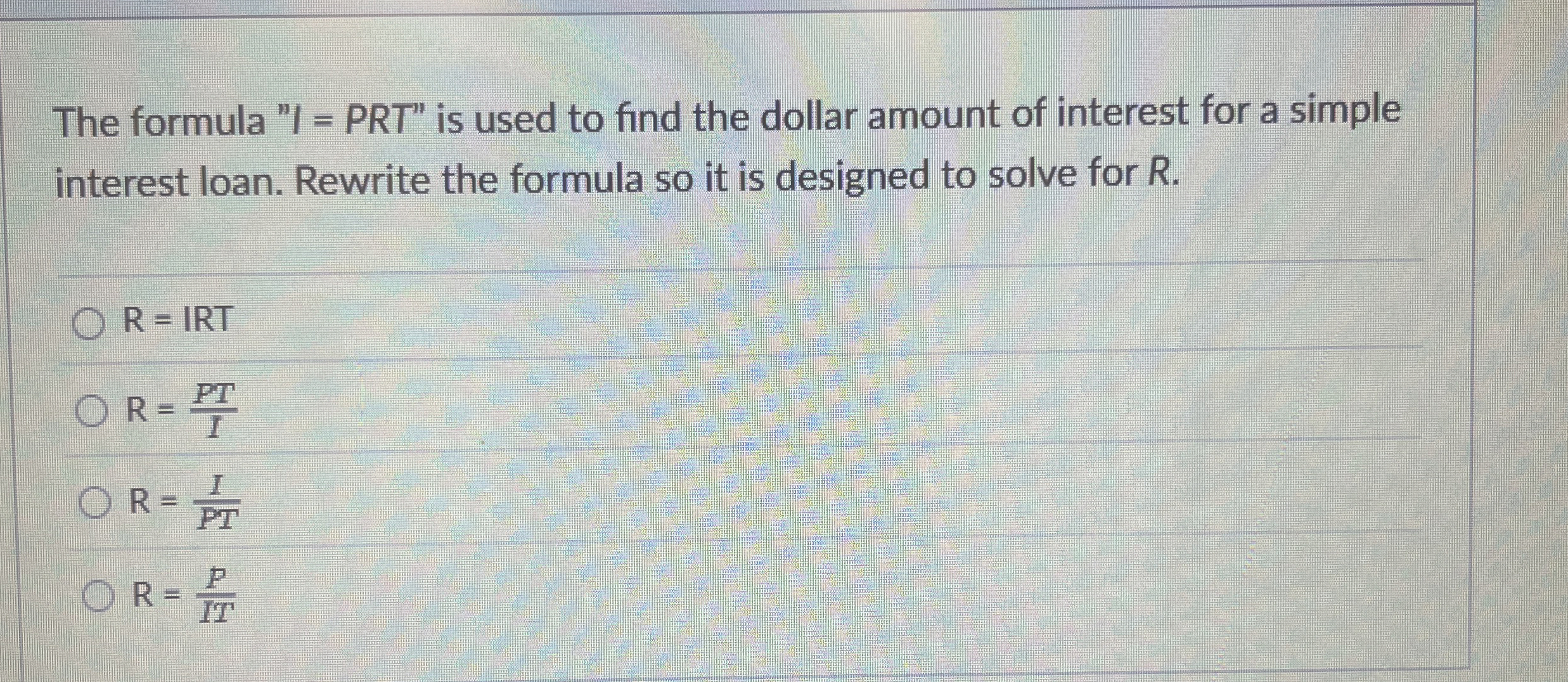 Solved The formula 