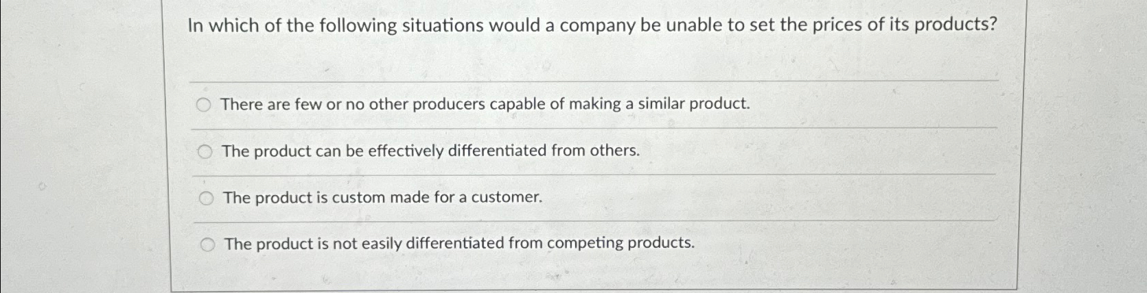 Solved In which of the following situations would a company | Chegg.com