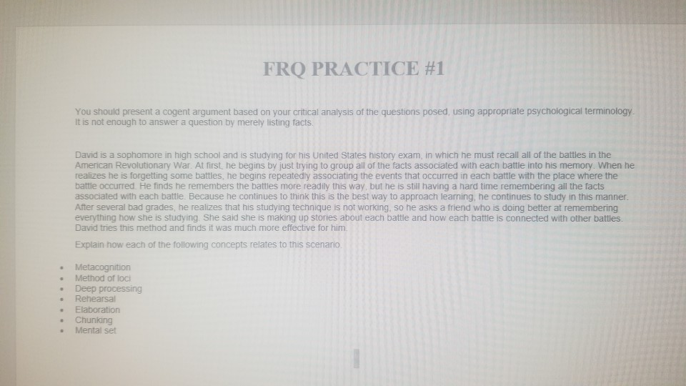 FRO PRACTICE #1 You Should Present A Cogent Argument | Chegg.com