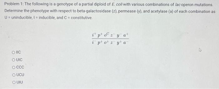 Solved Problem 1: The following is a genotype of a partial | Chegg.com