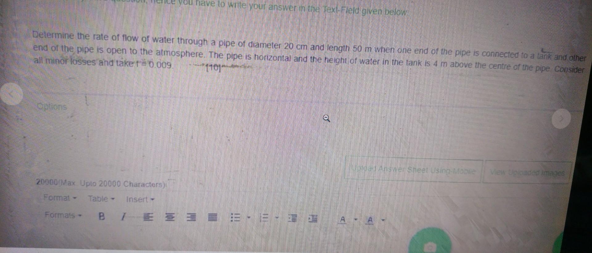 Solved Determine the rate of flow of water through a pipe of | Chegg.com