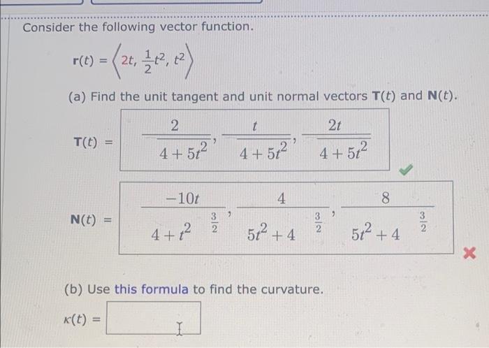 Solved Consider the following vector function. = ( 26, 1-12, | Chegg.com
