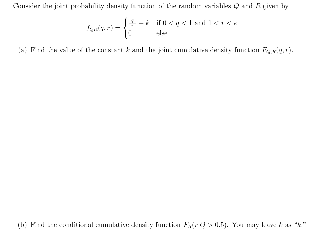 Solved Consider the joint probability density function of | Chegg.com