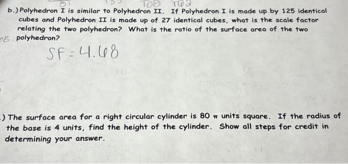 Solved B.) Polyhedron I Is Similar To Polyhedron II. If | Chegg.com