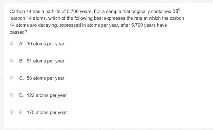 solved-carbon-14-has-a-half-life-of-5-700-years-for-a-chegg